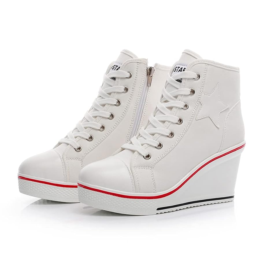 Amazon.com | Mei MACLEOD High Heel Wedge Sneakers for Women